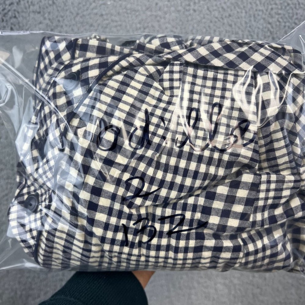 Odille Anthropologie Women’s Blue & cream Plaid Pleated Flared Skirt 2 - Picture 11 of 11